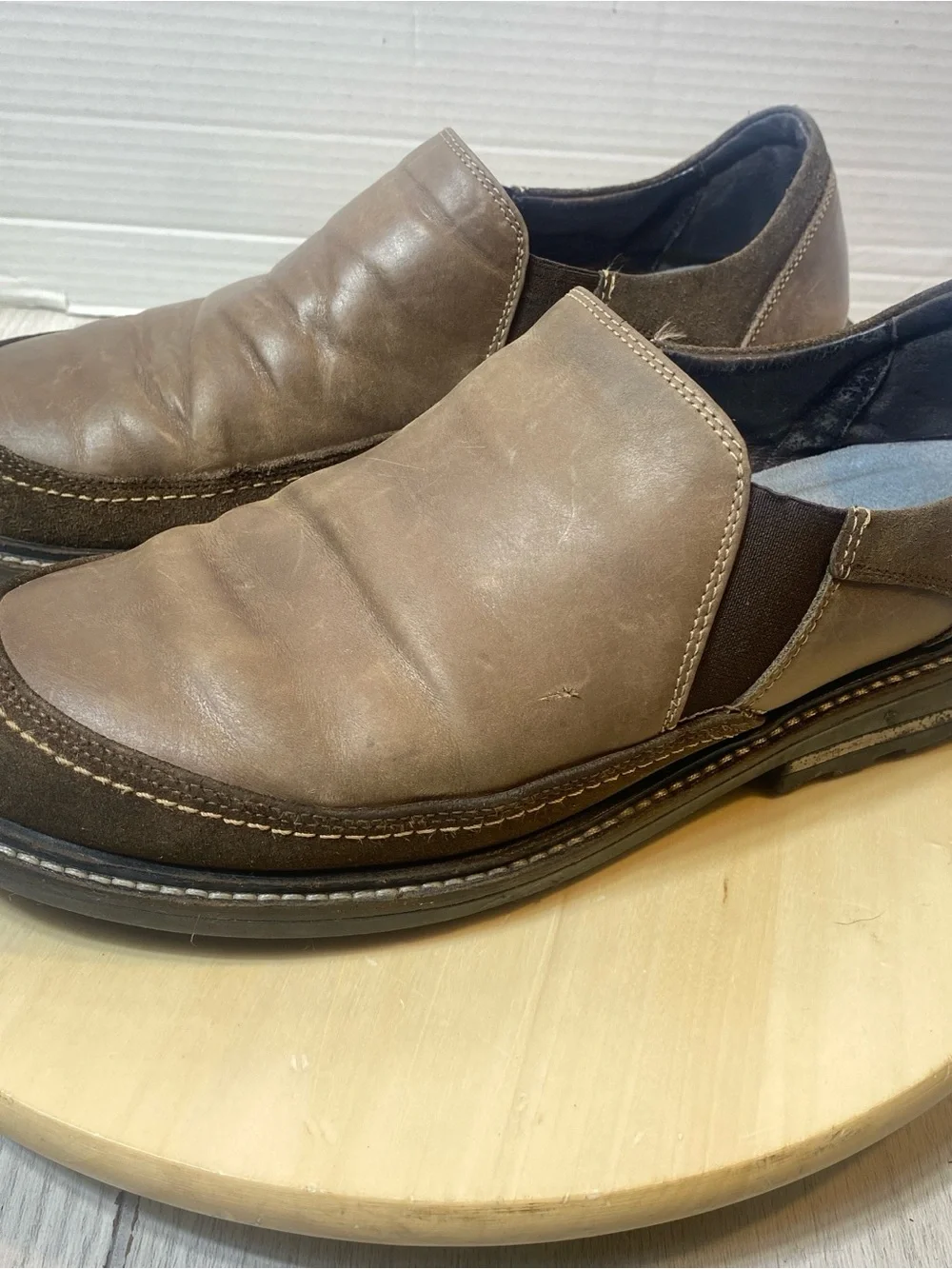 Naot Men’s Brown Leather Suede Slip On Shoes Eu Size 45 (us Men’s 12) Comfort